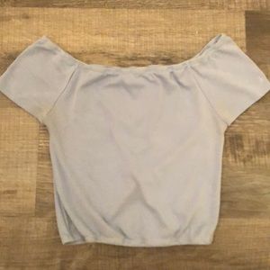 John Galt light blue crop top, OS